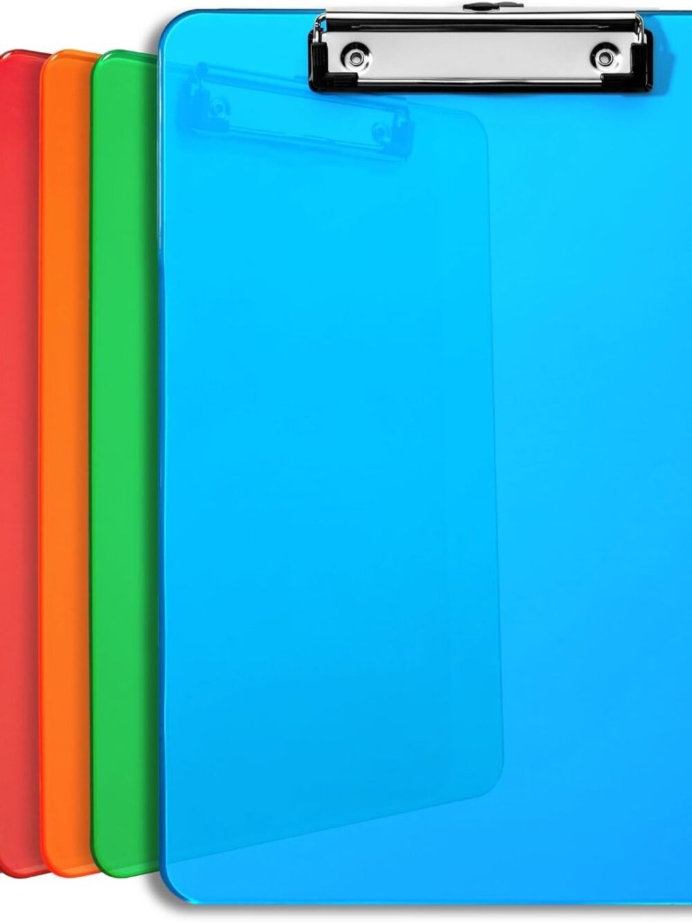 6 Pack Colored Clipboards for Classroom, Clip Boards, Plastic Clipboard Set